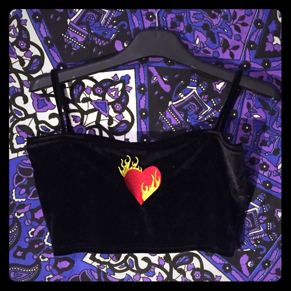 Flaming heart crop top